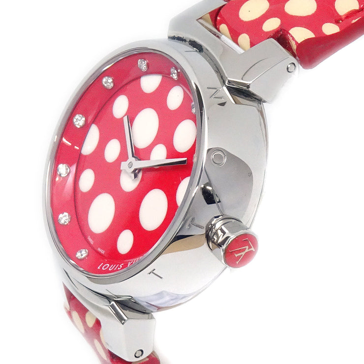 Louis Vuitton Silver Diamonds Stainless Stee Tambour Bijou Q151K Women's  Wristwatch 18 MM Louis Vuitton