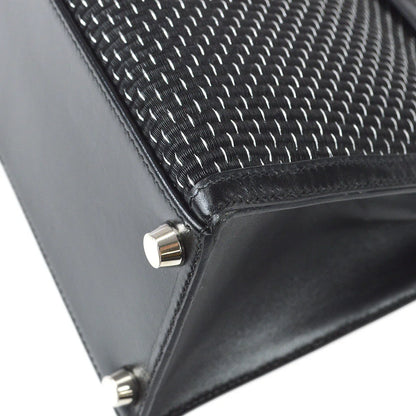 Hermes * 1999 Kelly 25 Sellier Black Metal Crinolin