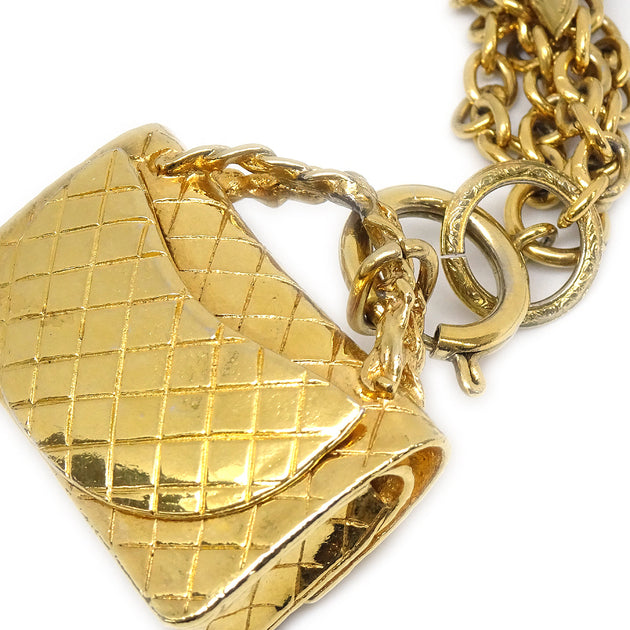 Chanel Bag Gold Chain Pendant Necklace
