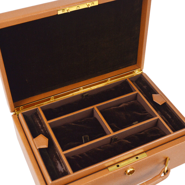 Hermes * 1993 Jewelry Case Courchevel Gold