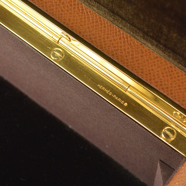 Hermes * 1993 Jewelry Case Courchevel Gold