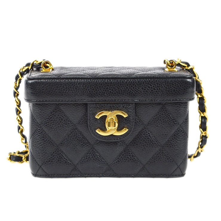 Chanel White Quilted Caviar Small Vanity Case - Chanel Canada