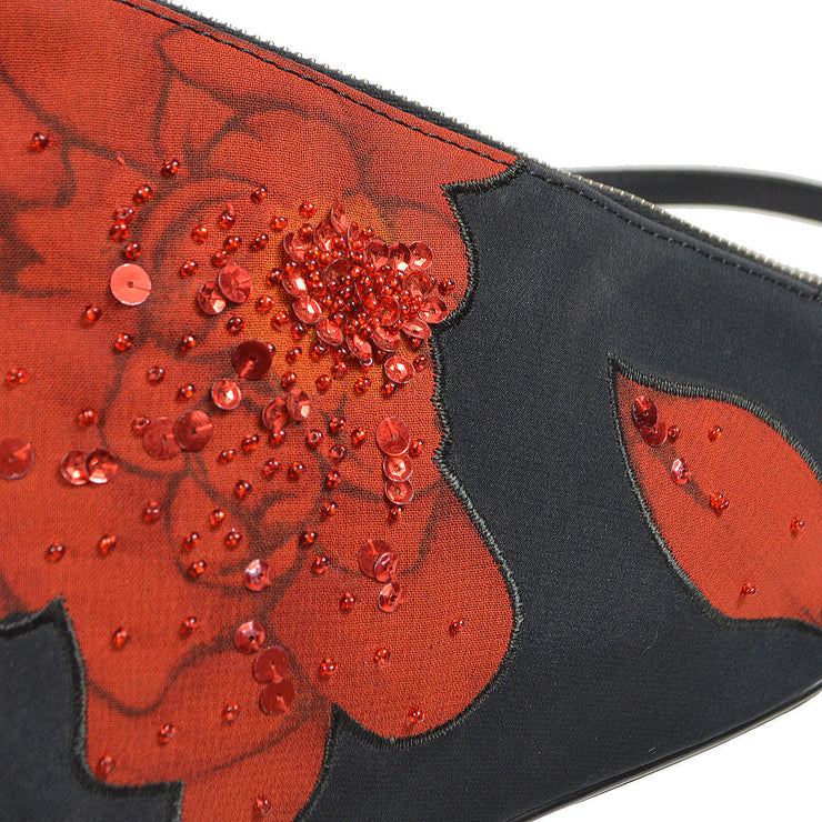 Christian Dior 2002 Beaded Rose Saddle Bag Mini