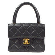 Chanel Classic Flap Micro Handbag Black Lambskin