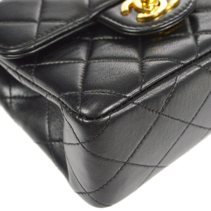 Chanel Classic Flap Micro Handbag Black Lambskin