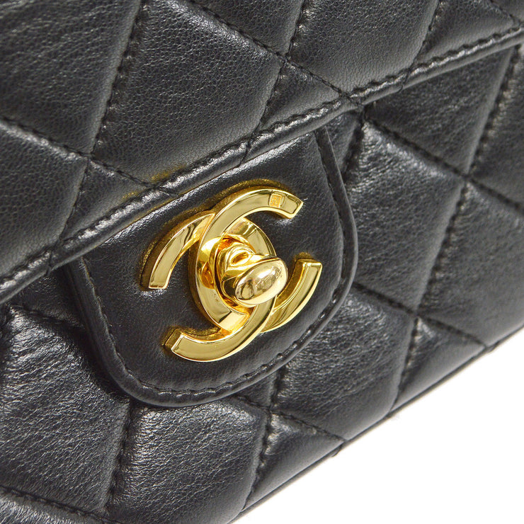 Chanel Classic Flap Micro Handbag Black Lambskin