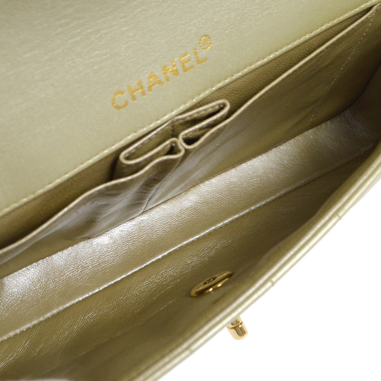 Chanel 2001-2003 East West Choco Bar Lambskin Gold