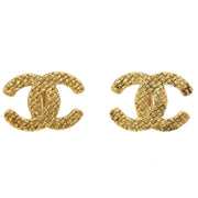 Chanel 1994 Woven CC Earrings Clip-On Gold 2878