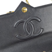 Chanel * 1986-1988 Black Lizard Pointed Flap Mini