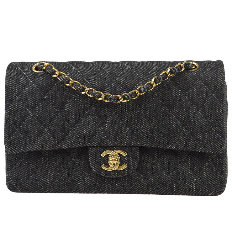 Chanel black denim flap bag Clearance