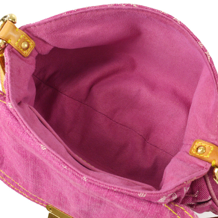Louis Vuitton Mini Pleaty Handbag Fuchsia Monogram Denim M95216 Ca0026
