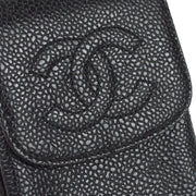 Chanel 1997-1999 Timeless Cigarette Case Caviar Black