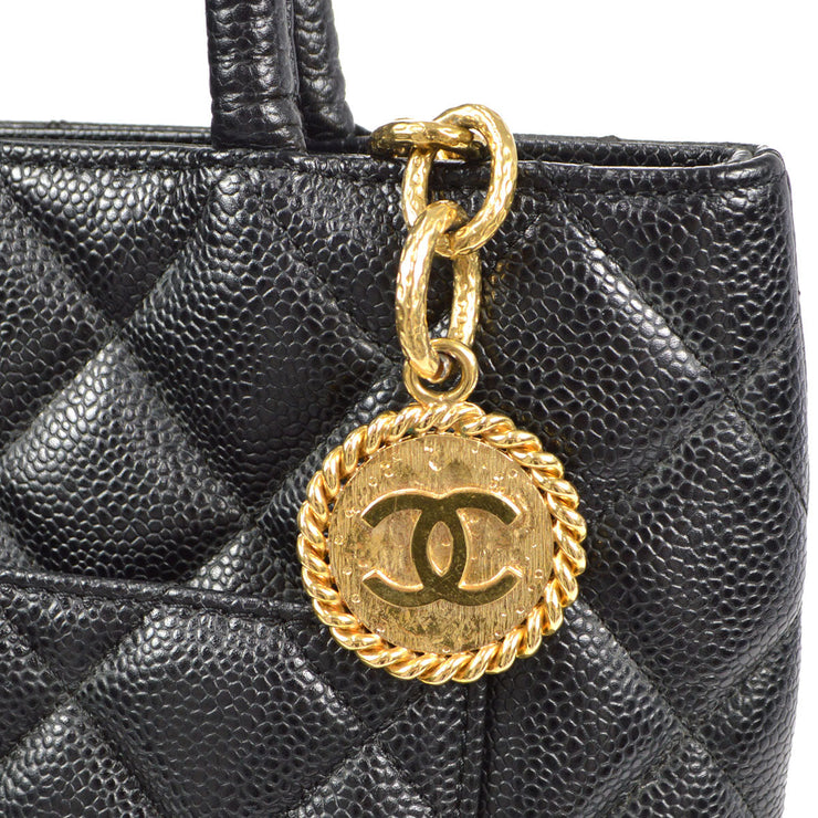 Chanel 2003-2004 Medallion Tote Black Caviar