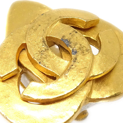 Chanel Heart Earrings Gold Clip-On 97P