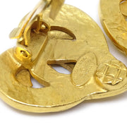 Chanel Heart Earrings Gold Clip-On 97P