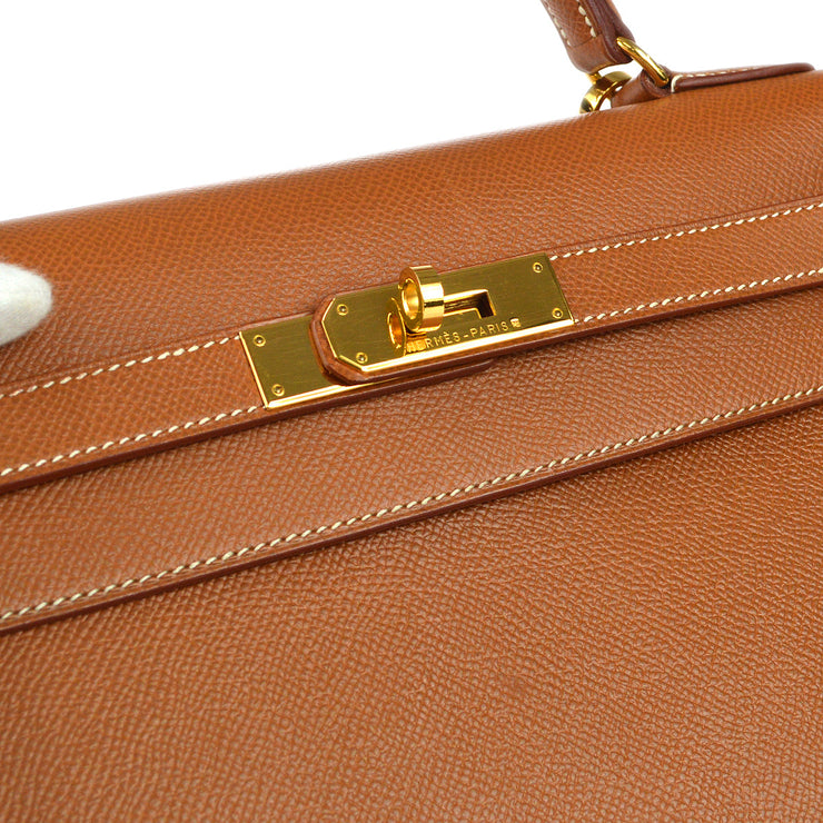 Vintage Hermes Kelly Sellier 32 Gold Courcheval Gold Hardware