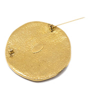 Chanel Medallion Sun Brooch Pin Gold 94A