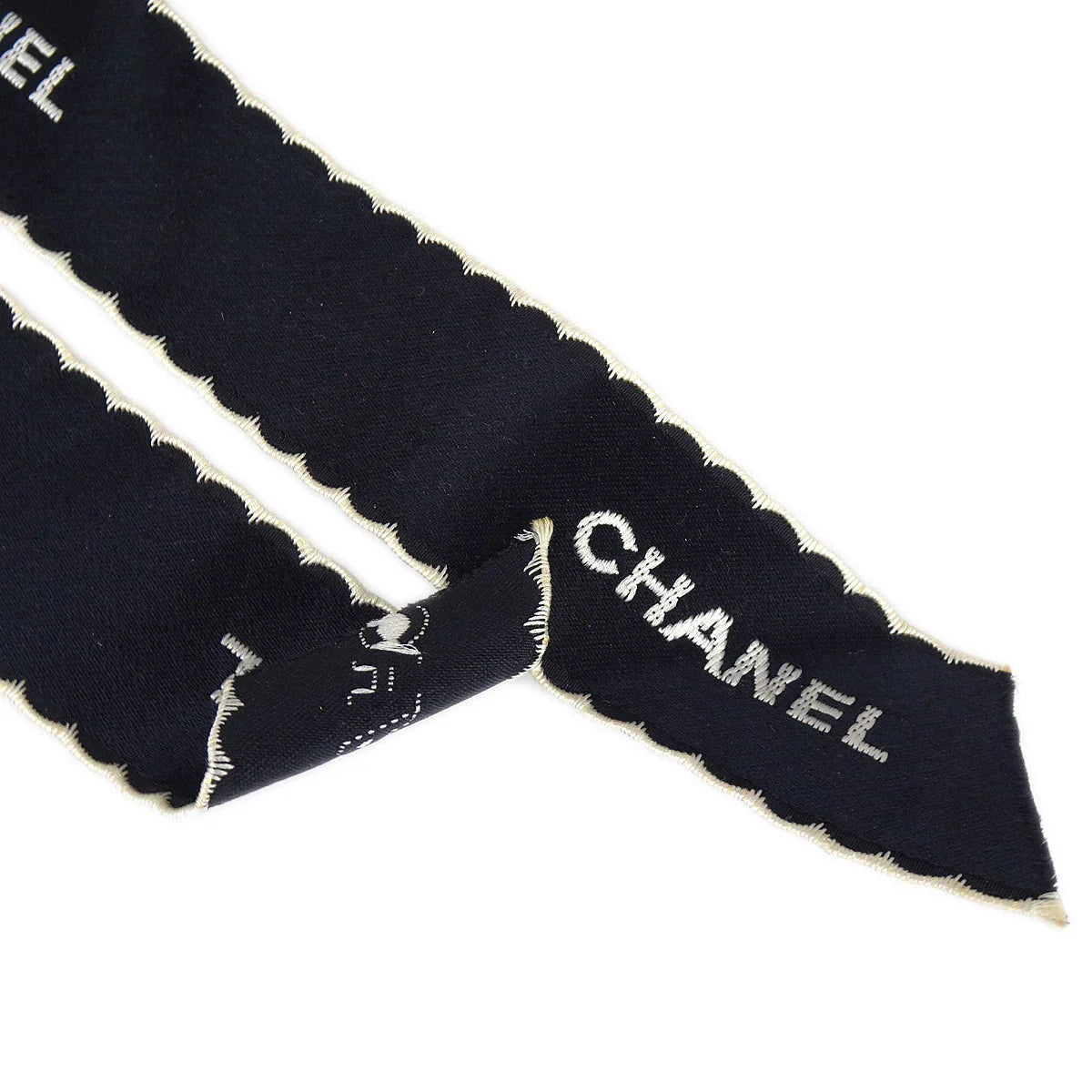 Chanel Ribbon Bow Brooch Pin Corsage Black