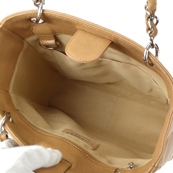 Chanel 2006-2008 Petite Shopping Tote PST Beige Caviar