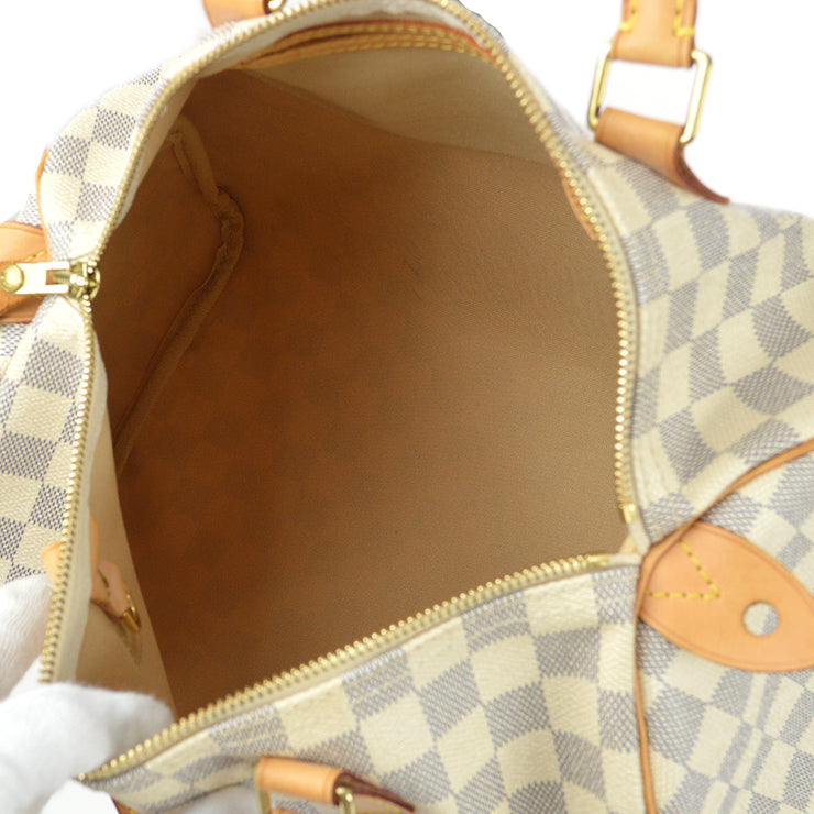 Authentic Louis Vuitton LV Hand Bag N41533 Speedy 30 White Damier Azur