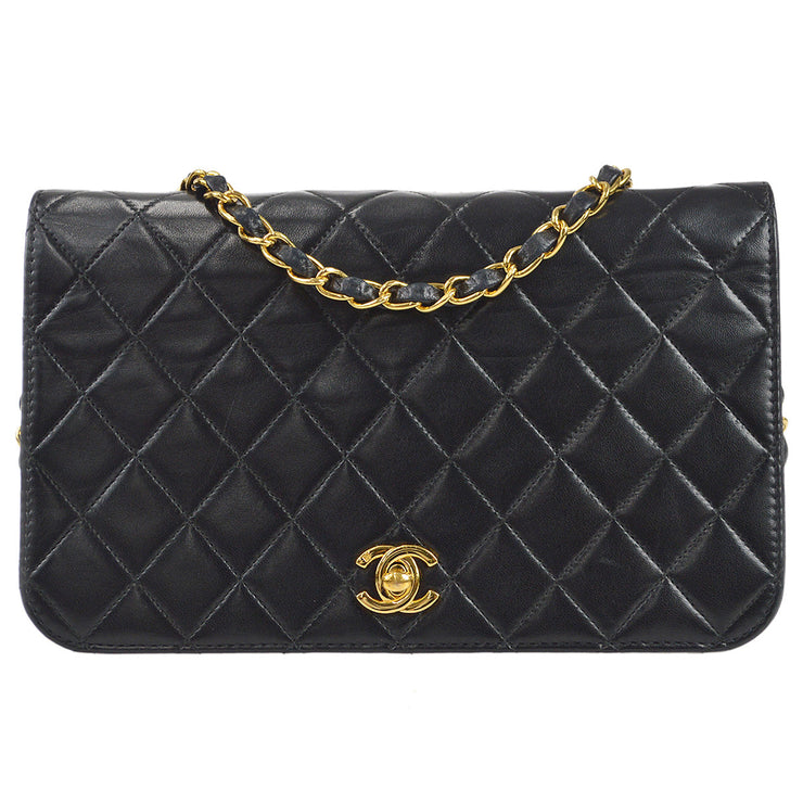 Chanel Black Small Vintage Double Flap Bag in Lambskin Leather with 24 –  Sellier