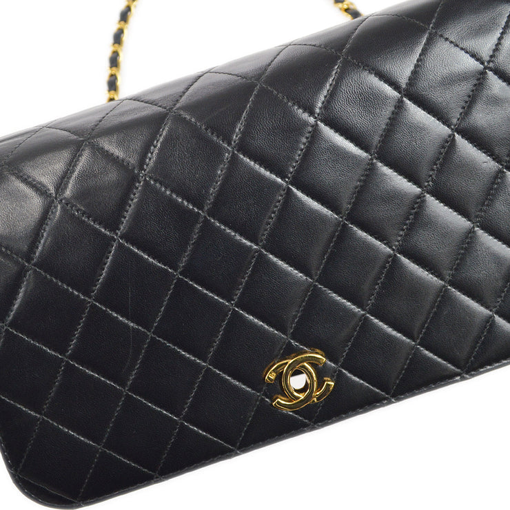 Chanel 2000-2001 Turnlock Full Flap Small Black Lambskin