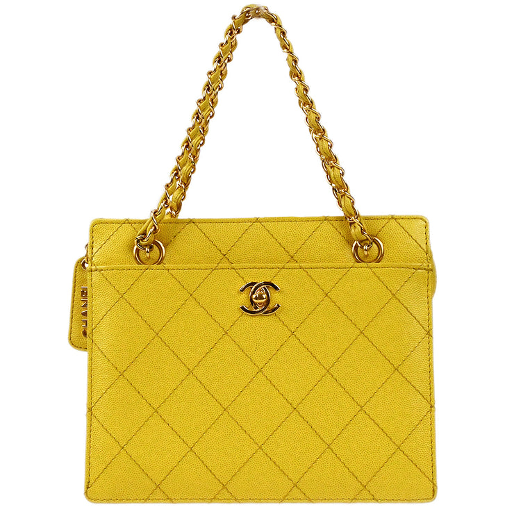 Chanel Chain Tote Handbag Yellow Caviar – AMORE Vintage Tokyo