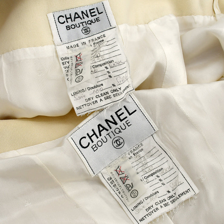 Chanel 1993 Logo-Buttons Skirt Suit＃36