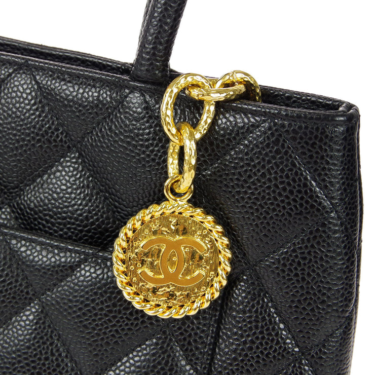 Chanel Vintage - Caviar Medallion Tote Bag - Black - Caviar