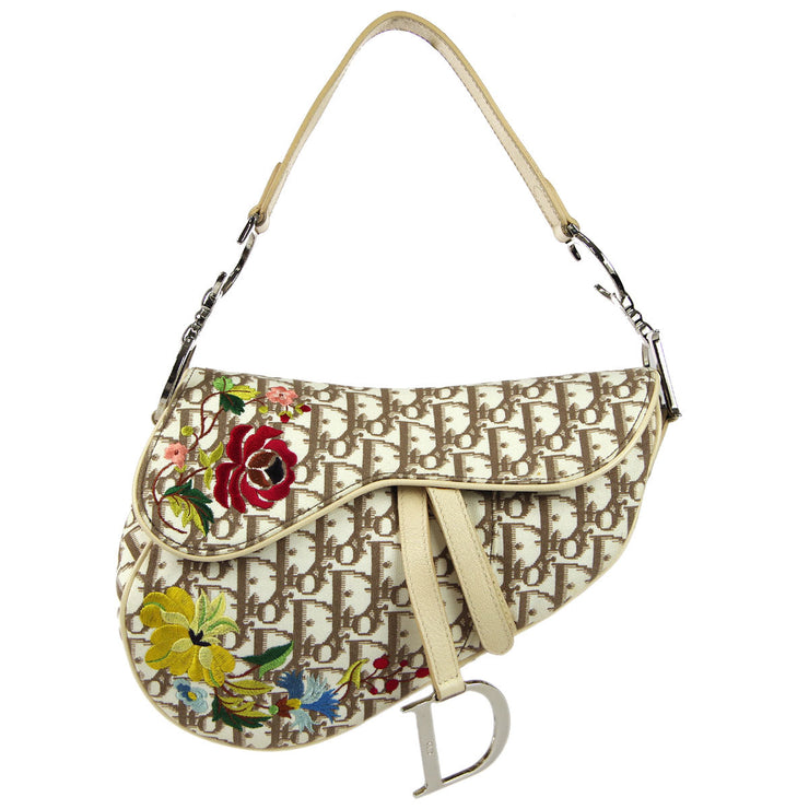 Christian Dior 2005 Floral Embroidered Trotter Saddle Bag – AMORE