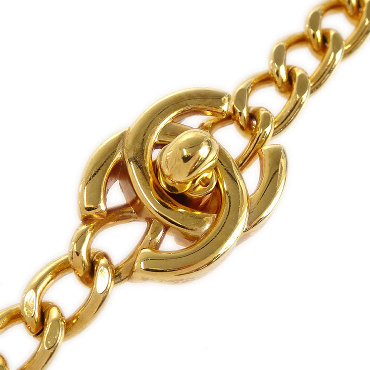 Chanel Turnlock Gold Chain Necklace 96P