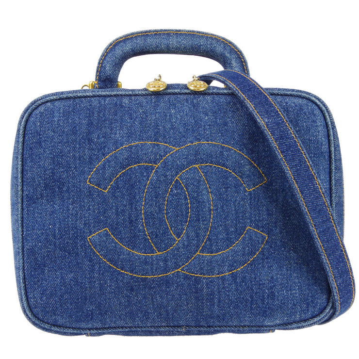 Chanel 1996-1997 Timeless Lunch Box Vanity Handbag 24 Denim – AMORE Vintage  Tokyo