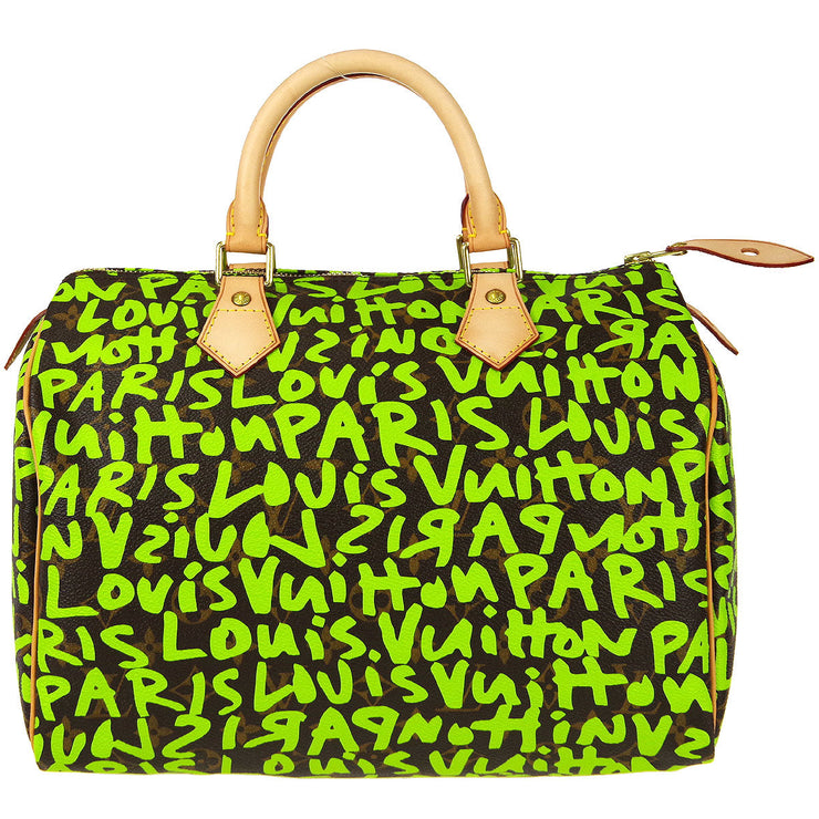 LOUIS VUITTON Monogram Graffiti Keepall 50 Green