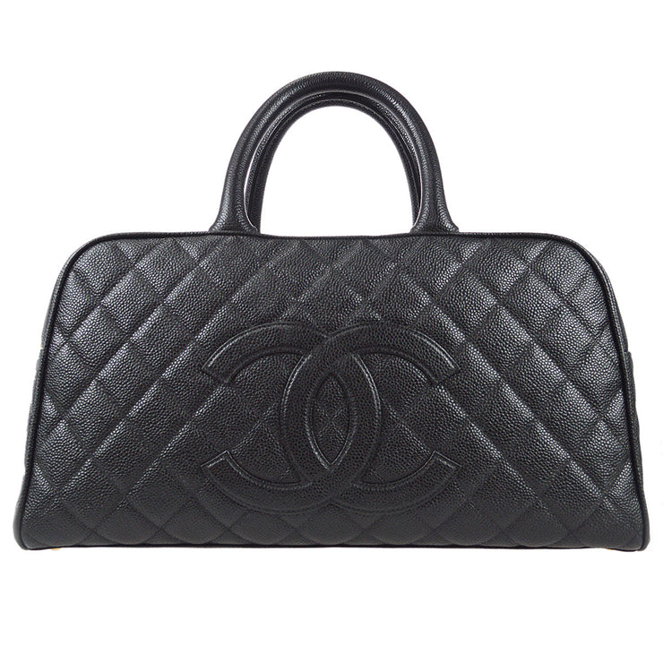Vintage Chanel Timeless CC Shoulder Bag Black Caviar Gold Hardware