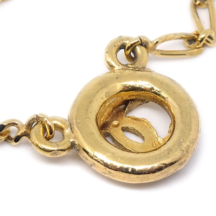 [Japan Used Necklace] CHANEL Here Mark Cambon Round Motif Necklace Pendant  Gold