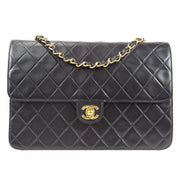 Chanel 2000-2001 Half Flap Medium Black Lambskin