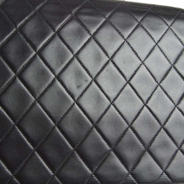 Chanel 2000-2001 Half Flap Medium Black Lambskin