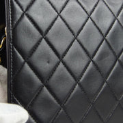 Chanel 2000-2001 Half Flap Medium Black Lambskin