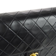 Chanel 2000-2001 Half Flap Medium Black Lambskin