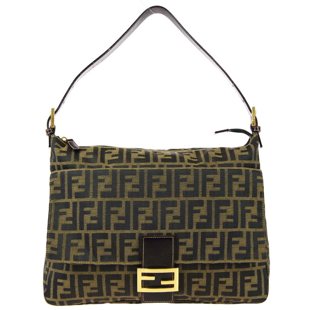 FENDI 70s Pequin Pattern Shoulder Pochette Bag Brown – AMORE Vintage Tokyo