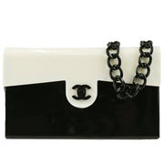 Chanel Plastic Chain Shoulder Bag Bi-color Black White