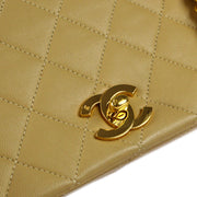 Chanel 1989-1991 Full Flap Small Beige Lambskin
