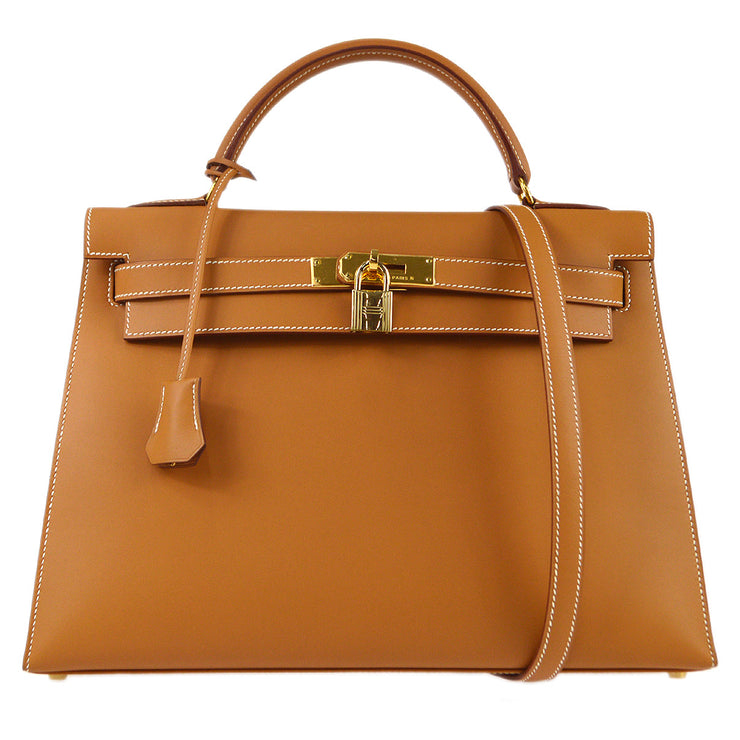 Hermes Natural Chamonix Leather Kelly Sellier 32 Bag