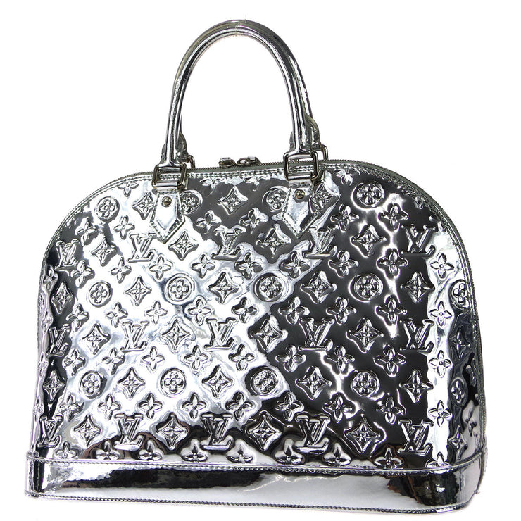 Louis Vuitton Alma MM Handbag Monogram Miroir Silver M93623 MI4008