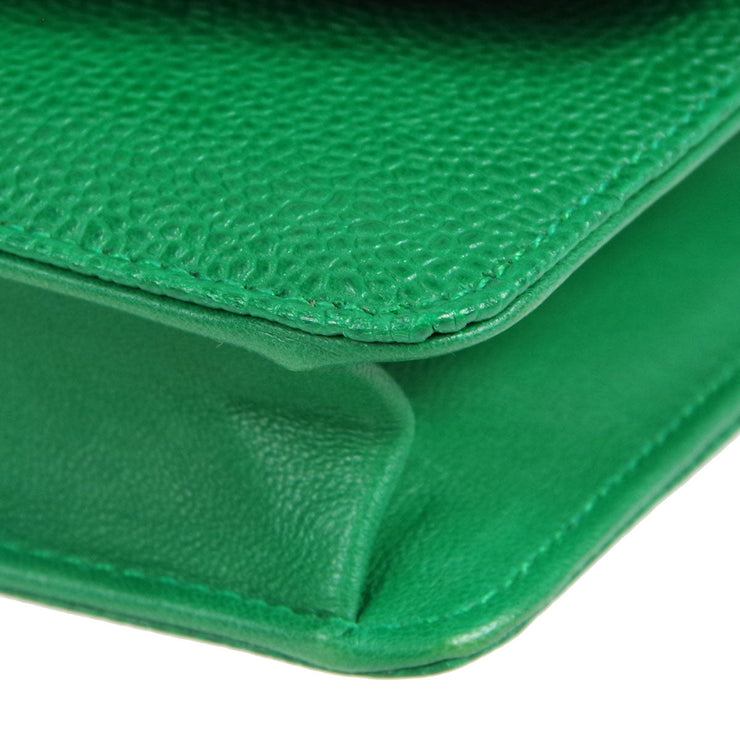 CHANEL Caviar Quilted Medium Sweet Classic Flap Green 1286918