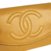 Chanel * 1994-1996 Timeless WOC Chain Wallet Beige Caviar