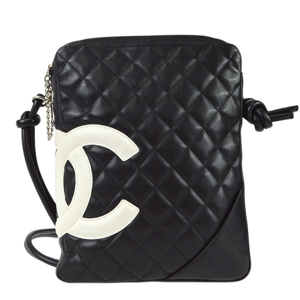 CHANEL Cambon Ligne Bowler Bag in Quilted White Leather 2005-2006