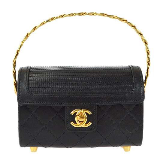 Chanel 1986-1988 Chain Top Handle Bag Lambskin