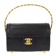 Chanel 1986-1988 Chain Top Handle Bag Lambskin