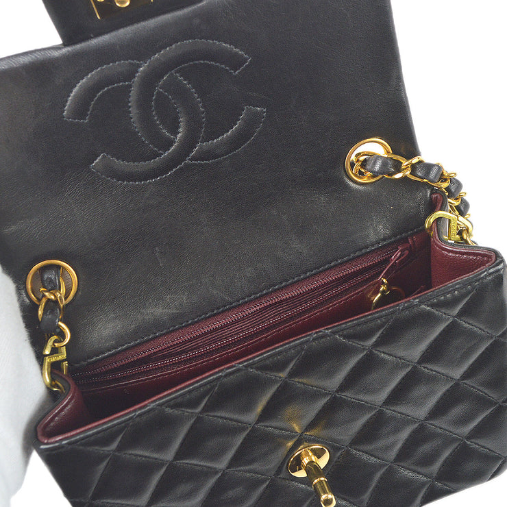 Chanel Black Lambskin Mini Square Flap Bag 17 68820